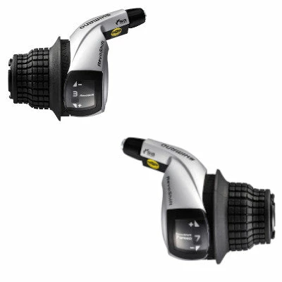 Paire De Poignées Tournantes Revoshift 3x7 Gris Tourney Shimano 3 Paire De Poignées Tournantes Revoshift 3x7 Gris Tourney Shimano