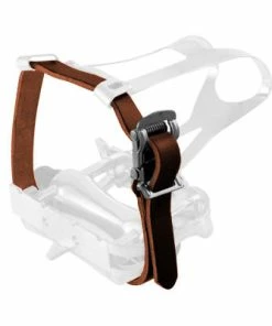 Point Sangles Cuir Marron Pour Cale Pieds De Vélo - La Paire